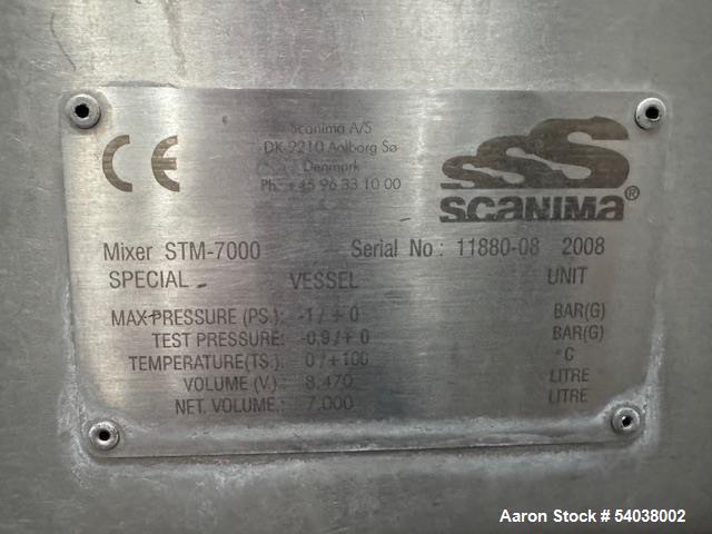 Used Tetra Pak STM-7000V High Shear Batch Mixer – 8,470L Stainless Steel, Vacuum Rated, Fruit Paste Ready