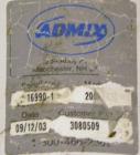 Used Admix Rotosolver High Shear Disperser/Dissolver, Model 200RS159. Approximate 2-1/2’’ diameter 316 stainless steel shaft with a 6.25’’ diameter mixing head, maximum batch size 600 gallon. Driven ...