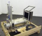 Used Ross Series 400 In-Line Mixer, Model HSM 401SC15, 316 Stainless Steel. Rated 66 gallons per minute (water). Non-jacketed chamber approximate 5-1/2” diameter x 2-1/2” deep, rotor approximate 5” d...