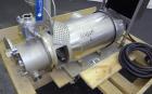 Used Ross Series 400 In-Line Mixer, Model HSM 401SC15, 316 Stainless Steel. Rated 66 gallons per minute (water). Non-jacketed chamber approximate 5-1/2” diameter x 2-1/2” deep, rotor approximate 5” d...