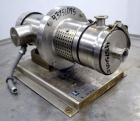 Used Ross Series 400 In-Line Mixer, Model HSM-401S, 316 Stainless Steel. Rated 66 gallons per minute (water). Non-jacketed chamber approximately 5-1/2” diameter x 3-3/8” deep, rotor 2-1/2” diameter. ...