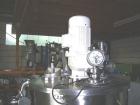 Used Koruma Disho V 160/330 Cream Manufacturing Plant, stainless steel, batch size 74 gallons (280 liters), not jacketed. 50 Hz. Mounted on frame and legs.