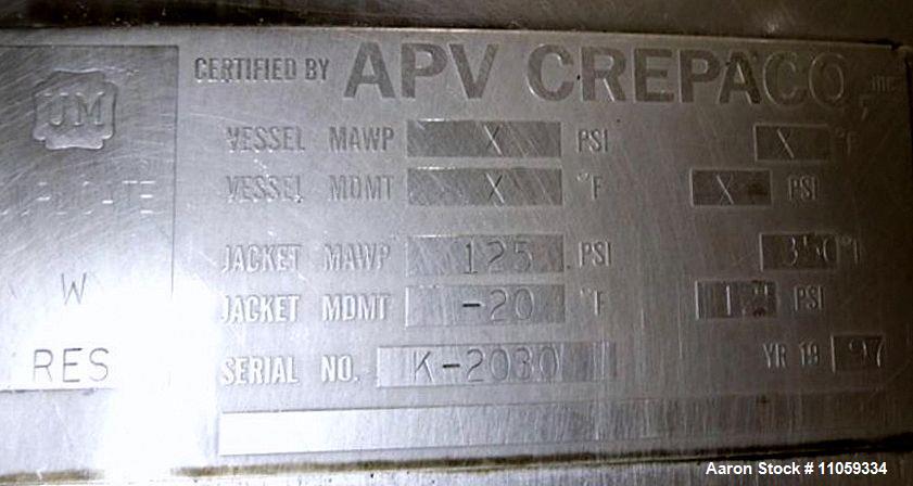 APV Crepaco 400 Gallon Jacketed Likwifier