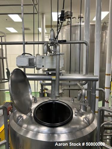 APV 300 Gallon Round Bottom Drive Jacketed Likwifier With Top Driven Scrape Agit