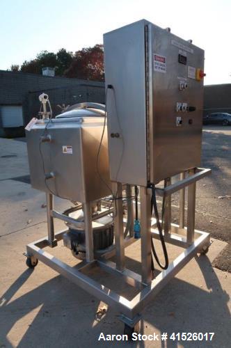 Used- Breddo 50 Gallon Stainless Steel Jacketed Likwifier, Model LDTW-50. Jacket rated 90 psi, machine is driven by 10 HP 3/...