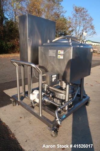 Used- Breddo 50 Gallon Stainless Steel Jacketed Likwifier, Model LDTW-50. Jacket rated 90 psi, machine is driven by 10 HP 3/...