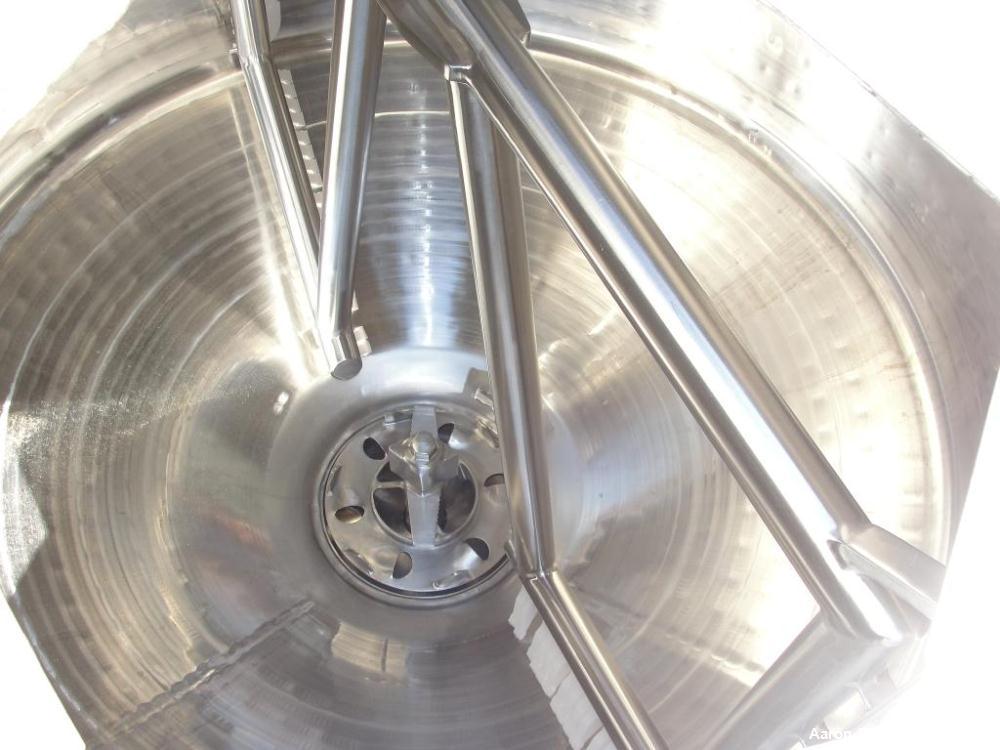 Used Breddo Likwifier 600 Gallon, 316 Stainless Steel, Jacketed Scrape Surface Contical Bottom Blender, Model LORWWSS.  Interior dimensions 64" diameter x 40" straight side height x 15" cone.  Overal...