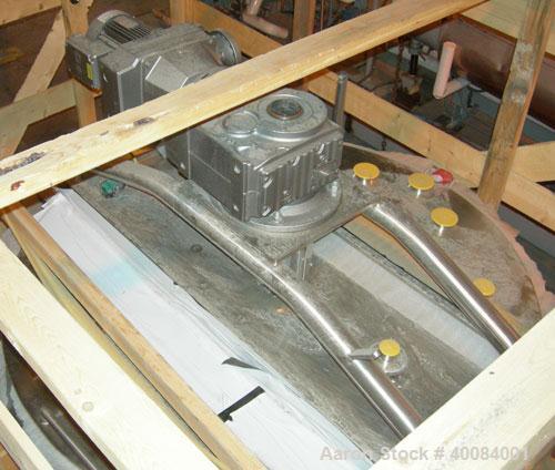 Unused: Breddo Likwifier, 300 gallon, model LORWWSS, 316 stainless steel. Dimple jacketed chamber 64" diameter x 21" straight side x coned bottom.Open top with (2) hinged covers, bolt on stainless st...