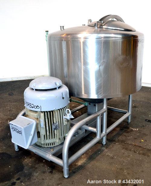 Used Breddo Likwifier, 200 Gallon, Model LORWW, 316 Stainless Steel. Dimple jacketed chamber 50” diameter x 23” straight side x 21” coned bottom, dished top. Jacket rated 90 psi at 270 degrees F. App...