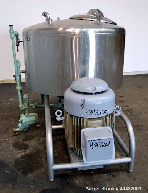 Used Breddo Likwifier, 200 Gallon, Model LORWW, 316 Stainless Steel. Dimple jacketed chamber 50” diameter x 23” straight side x 21” coned bottom, dished top. Jacket rated 90 psi at 270 degrees F. App...