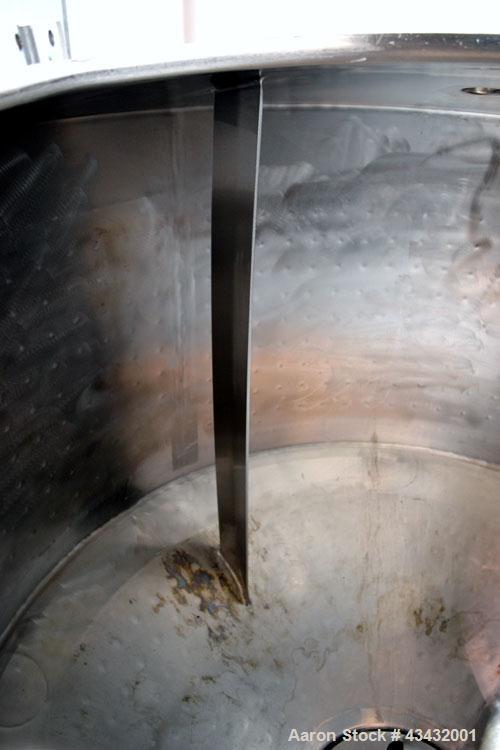 Used Breddo Likwifier, 200 Gallon, Model LORWW, 316 Stainless Steel. Dimple jacketed chamber 50” diameter x 23” straight side x 21” coned bottom, dished top. Jacket rated 90 psi at 270 degrees F. App...