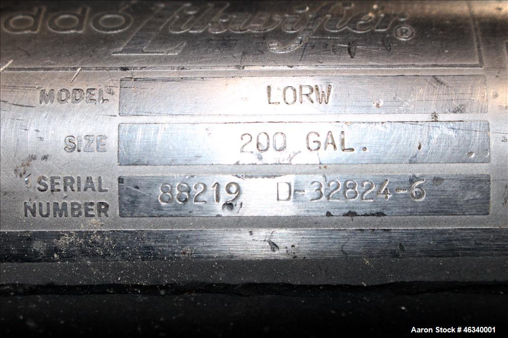 Used Breddo Likwifier, 200 Gallon, Model LORW