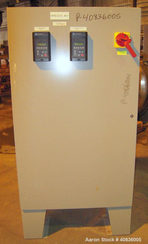 Used Breddo Likwifier, 300 Gallon, Model LOR, 304 Stainless Steel.  Non-jacketed tank 54" diameter x 30" straight side x coned bottom.  Dished top with the following openings: 1 1/2" tri-clamp, (2) 2...