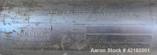 Used Breddo Likwifier, 100 Gallon, Model LOR, 304 stainless steel. Non-jacketed tank 42" diameter x 20" straight side x 18’’ coned bottom. Dished top with the following openings: 1-1/2" tri-clamp, (2...