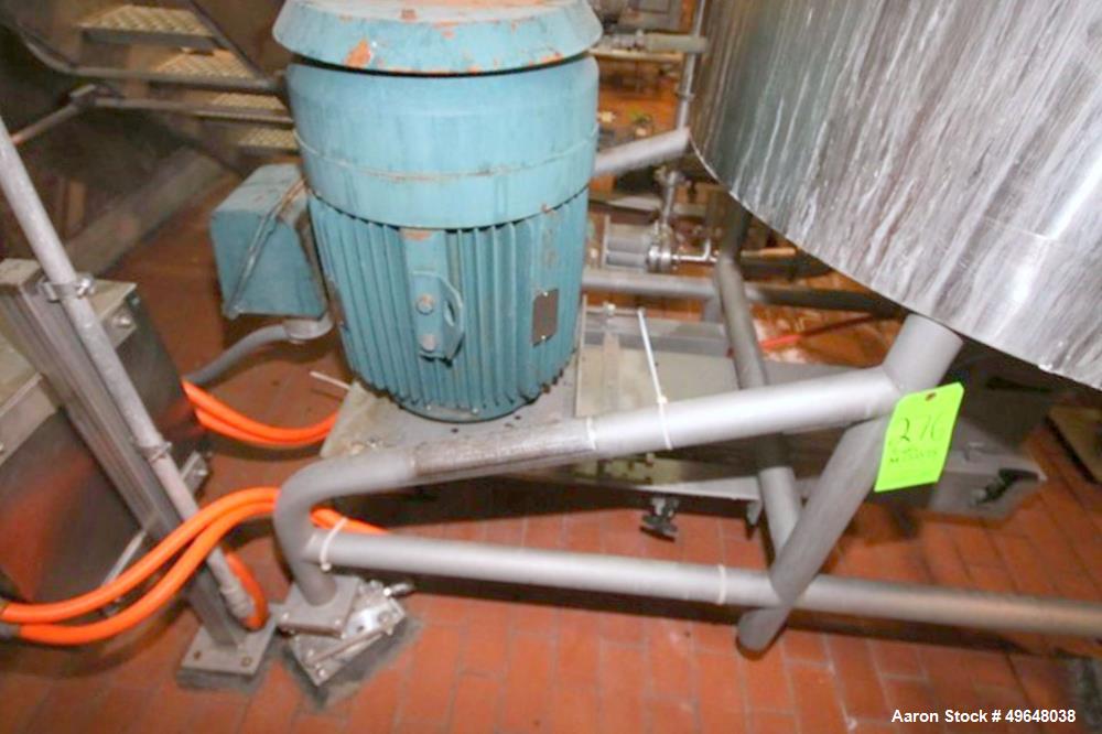 Used Breddo 300 Gal. Stainless Steel Likwifier, Model # LOR, Serial # 315752-1 0540065, with Reliance 60 hp Offset Motor, 1780 RPM, Mounted on Load Cells.