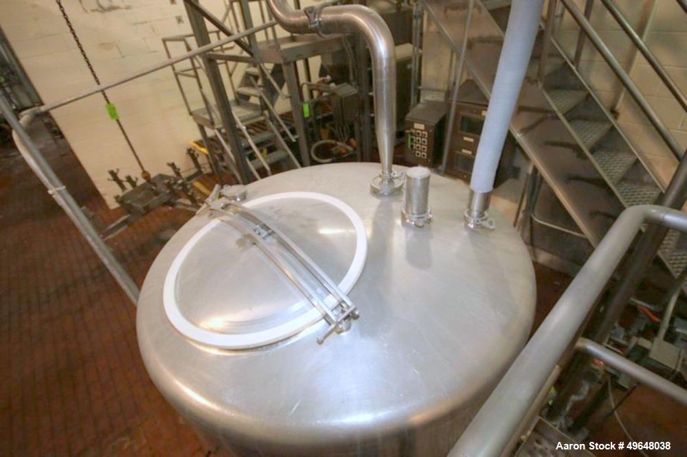 Used Breddo 300 Gal. Stainless Steel Likwifier, Model # LOR, Serial # 315752-1 0540065, with Reliance 60 hp Offset Motor, 1780 RPM, Mounted on Load Cells.