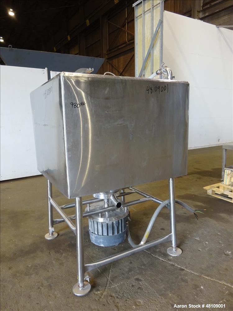 Used- Breddo Likwifier, Approximately 300 Gallon, Stainless steel, Jacket.