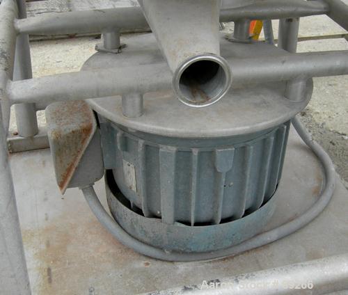 USED: Breddo Likwifier, 304 stainless steel, 100 gallon working capacity. Non-jacketed 35-1/2" wide x 35-1/2" long x 22" straight side. Flat top, coned bottom. Approximate 10" bottom impeller. Driven...