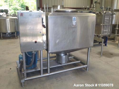 Used Cherry-Burrell 300 Gallon Jacketed Liquifier. Jacket rated 100 PSI at 300 Deg.F.  40 HP, 1770 RPM, 208-230/460 volt WEG belt drive. Has Cutler Hammer control box with size 3 starter. Skid is app...
