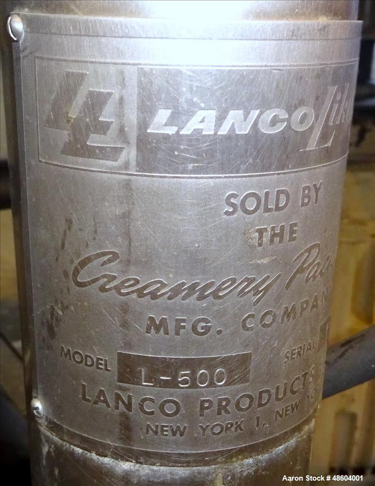 Used Lanco Dual Impellar Likwifier, Model L-500, Approximately 500 Gallon, Stai
