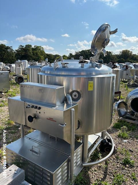 Used Letsch 250 Gallon Stainless Steel Pressure Vessel / Likwifier – 316L, Jacketed, Cone Bottom, Portable
