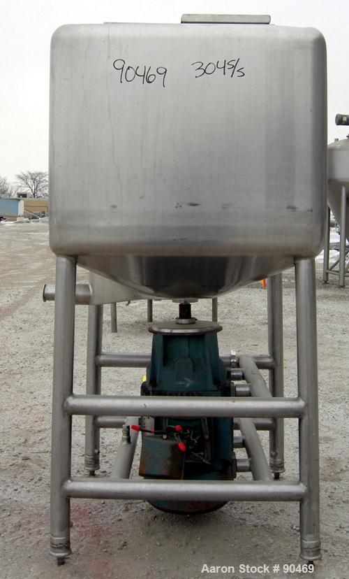 Used Norman Machinery Co Likwifier, Model DH-100, 100 Gallon Capacity, 304 Stainless Steel. Non-jacketed chamber 32" wide x 32" long x 26" deep x coned bottom. Openings: top 20" x 20" with cover; 2" ...