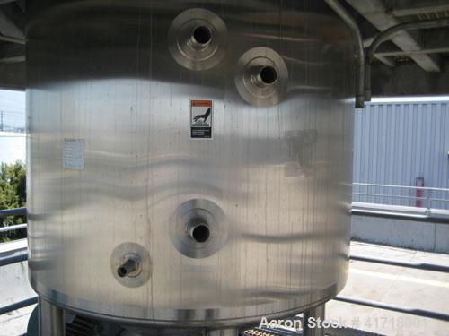 Used Walker 500 Gallon, 316L stainless steel jacketed liquifier tank, model PV Liquiverter. 58" X 62", 36" legs, 75 psi, 40 hp motor, National Board #5167, vessel 45/10, psig MAWP @ 320F, minimum des...
