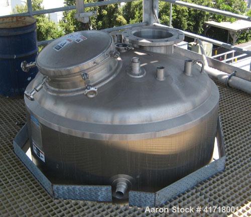 Used Walker 500 Gallon, 316L stainless steel jacketed liquifier tank, model PV Liquiverter. 58" X 62", 36" legs, 75 psi, 40 hp motor, National Board #5167, vessel 45/10, psig MAWP @ 320F, minimum des...