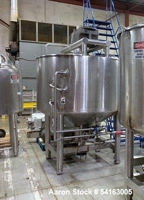 Used Walker Stainless Jacketed 500 Gallon Stainless Liquifier/Multi-Motion Mixer, Model PZ-MM. 316L stainless steel. Jacket rated 120 psi at 350 degrees F. Top mounted agitator with scraper/sweep bla...