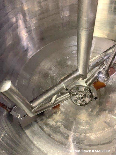 Used Walker Stainless Jacketed 500 Gallon Stainless Liquifier/Multi-Motion Mixer, Model PZ-MM. 316L stainless steel. Jacket rated 120 psi at 350 degrees F. Top mounted agitator with scraper/sweep bla...