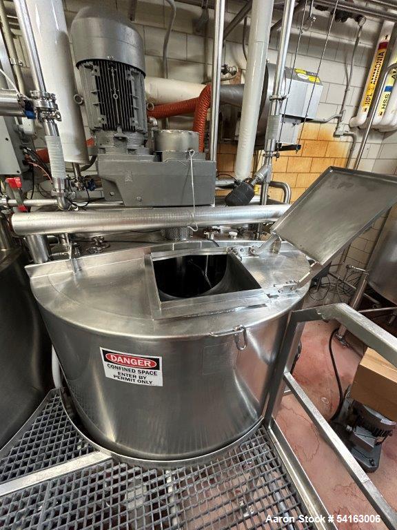 Used Walker Stainless Jacketed 500 Galon Stainless Liquifier/Multi-Motion Mixer, Model PZ-MM. 316L stainless steel. Jacket rated 120 psi at 350 degrees F. Top mounted agitator with scraper/sweep blad...