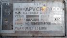 Used APV Crepaco Flex-Mix Liquiverter, 300 Gallon, 304 Stainless Steel. Jacketed tank 40” wide x 40” long x approximately 45” deep, rated 59 psi at 350 degrees F. 12” Bottom impeller, driven by a 30 ...