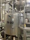 APV 300 Gallon Round Bottom Drive Jacketed Likwifier With Top Driven Scrape Agit