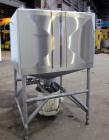 Used Breddo Likwifier, 300 Gallon, Model LDT, 304 Stainless Steel. Non-jacketed tank 48” wide x 48” long x 31” straight side. Flat top, coned bottom. Openings top 1-1/2” tri-clamp, (2) 2” tri-clamp, ...