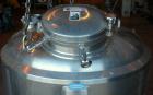 Used Walker Stainless Liquifier, 500 Gallon, model PV-Liquiverter, 316L stainless steel, vertical. Jacketed tank 52'' diameter x 60'' straight side, dished top, coned bottom. #4 Sanitary internal rat...