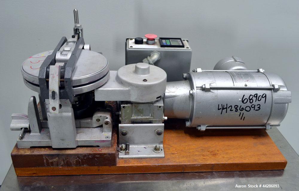 Used Hoover Color Corp. Automatic Muller, Model M5. Unit consists of (2) 7-1/2" Diameter glass plates, one of which rotates at a constant speed over a stationary plate causing shear forces to develop...