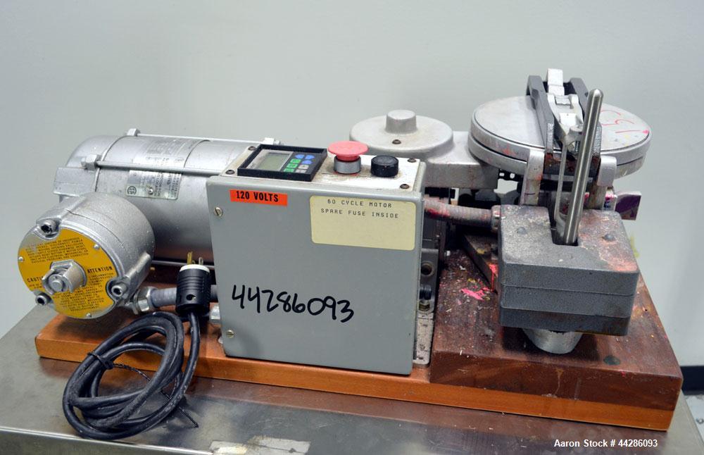 Used Hoover Color Corp. Automatic Muller, Model M5. Unit consists of (2) 7-1/2" Diameter glass plates, one of which rotates at a constant speed over a stationary plate causing shear forces to develop...