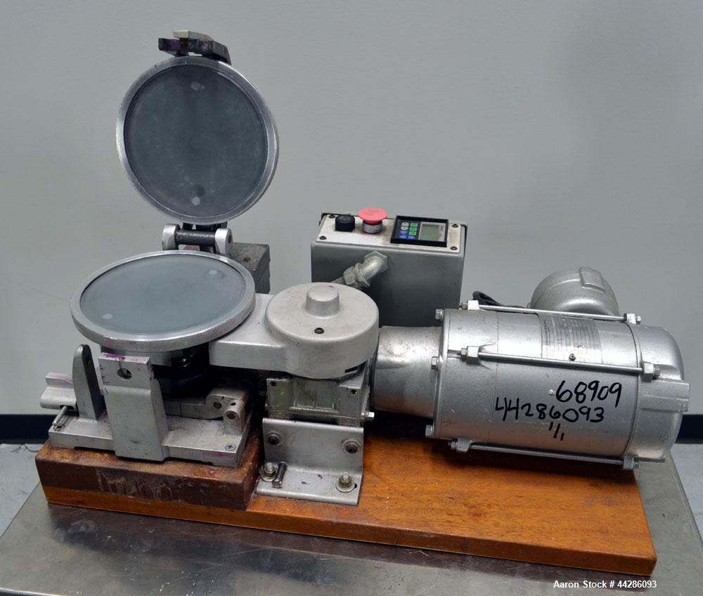 Used- Hoover Color Corp. Automatic Muller, Model M5. Unit consists of (2) 7-1/2" Diameter glass plates, one of which rotates...