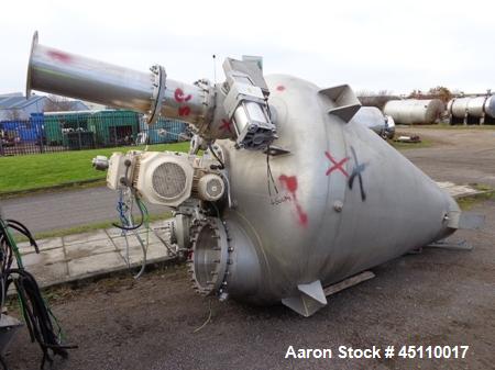 Used Hosokawa model 15-HDC-54 316L stainless steel conical vacuum mixer dryer
