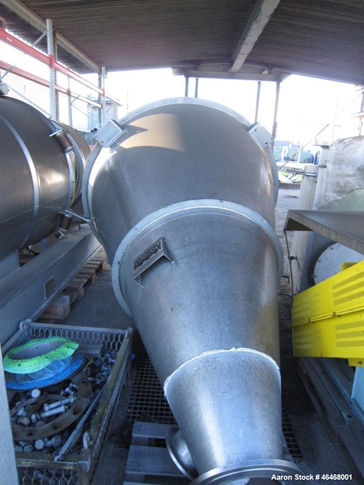 Used Hosokawa Vrieco Nauta type mixer, type 15 VB-2. Material of construction is stainless steel, 52.9 cu ft. (1500 liter) capacity. Vacuum, not jacketed.