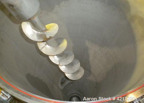 Used Alfred Bolz Mixer, Type MF 003 VIDP, approximately 3.88 cubic feet (110 lter) capacity, 316 stainless steel. 25" diameter x 36" straight side. Internal rated -1/+1 bar (-14.5 psi/14.5 psi) at 10...