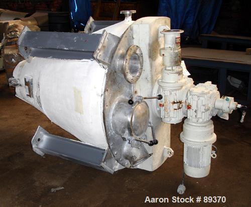 Used Hosokawa Micron Nauta Mixer, Model 3VV-2. 10.5 Cubic Feet Working Capacity, Stainless Steel. 300 Liter capacity, independent .5 hp, 230/460 volt, swing arm and screw drives. Jacketed chamber, fl...