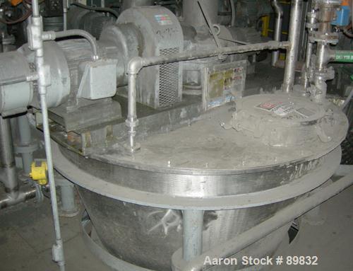USED: J H Day nauta mixer, FA-35 Mark II, 35 cubic feet working capacity, 304 stainless steel. 69-3/8" OD x 87" straight side. Flat bolt down top cover with a 16-1/2" manway with cover. Screw driven ...