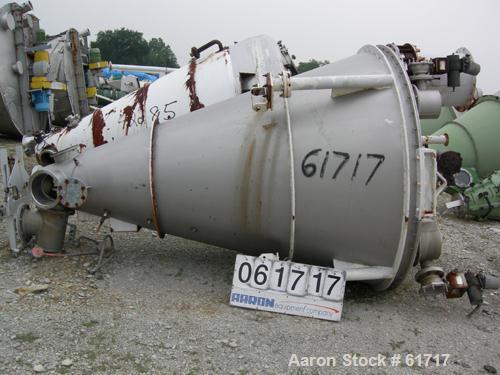 Used J.H. Day Nauta Mixer, Type MBX, 70 Cubic Feet, 304 Stainless Steel. 83" Diameter x 122" long. Flat bolted top, pintle bearing. Top openings include (2) 12", (1) 9", (1) 18", 20" x 23" service do...