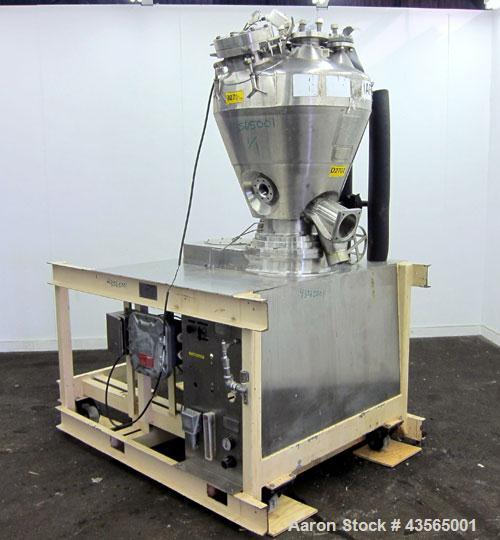 Used Stainless Steel Krauss-Maffei Conical MT Mixer Dryer, 3.53 Cubic Feet (100
