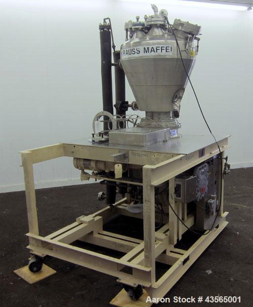 Used Stainless Steel Krauss-Maffei Conical MT Mixer Dryer, 3.53 Cubic Feet (100