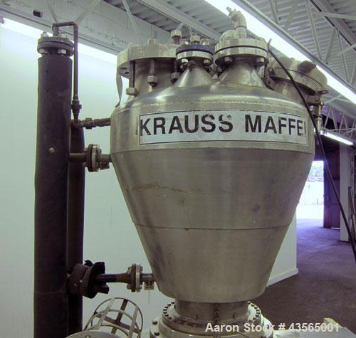 Used Stainless Steel Krauss-Maffei Conical MT Mixer Dryer, 3.53 Cubic Feet (100