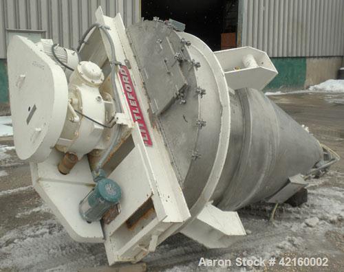Used Littleford Mark II Nauta Mixer, Model FB-35, 316 stainless steel. 35 cubic feet working capacity. Approximate 60" diameter x 87" straight side. Internal rated atmospheric at 32-331 deg F, stainl...