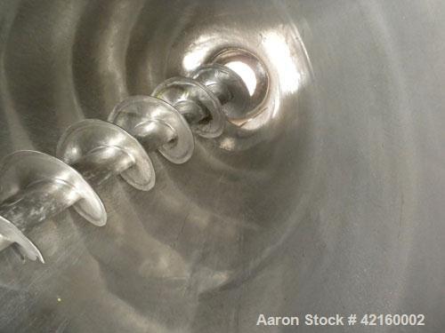Used Littleford Mark II Nauta Mixer, Model FB-35, 316 stainless steel. 35 cubic feet working capacity. Approximate 60" diameter x 87" straight side. Internal rated atmospheric at 32-331 deg F, stainl...
