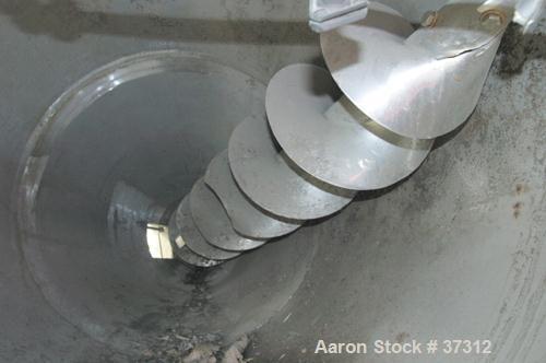 Used Nauta Mixer, ModelMBX 350, 304 Stainless Steel. 35 Cubic feet, 55" diameter x 84" straight side. Jacket top portion (water circulating only). Flat top cover, bolt down, 1/3 hinged. Bottom univer...